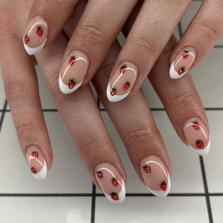 Künstliche Nagelkunst mit verspielten Punkten und Schleifen Karnz