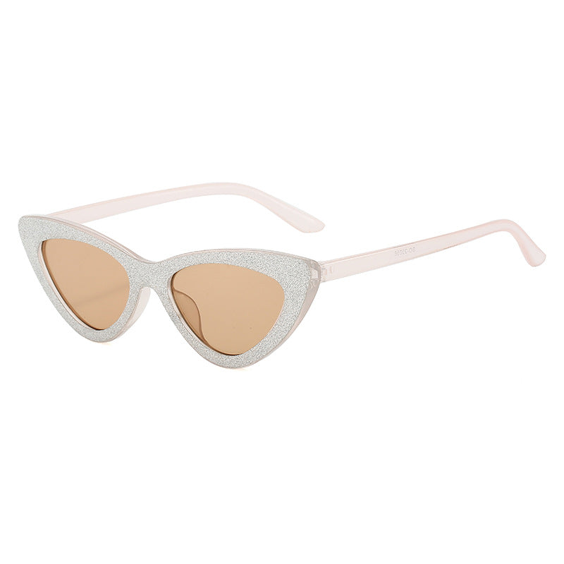 Damen Cat-Eye Sonnenbrille mit glamourösem Glitzerrahmen Karnz