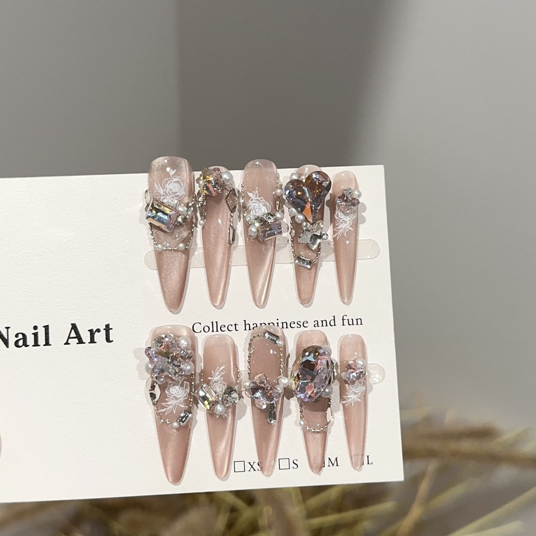 Dekoratives und elegantes Druck-Nagelkunst-Set