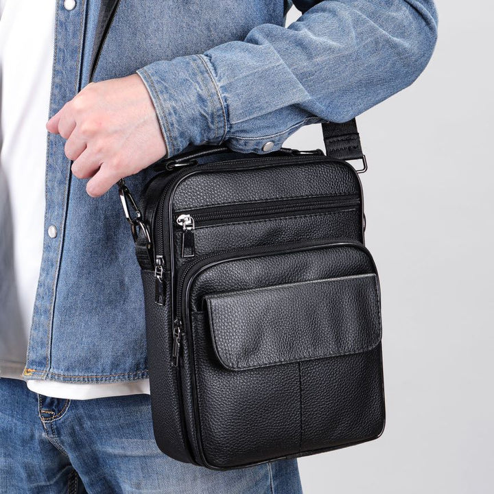 Multi-Taschen Leder Umhängetasche