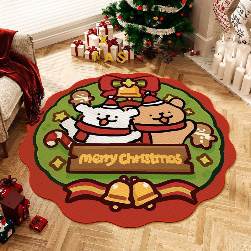 Weihnachtsmotiv runder Teppich für Zuhause