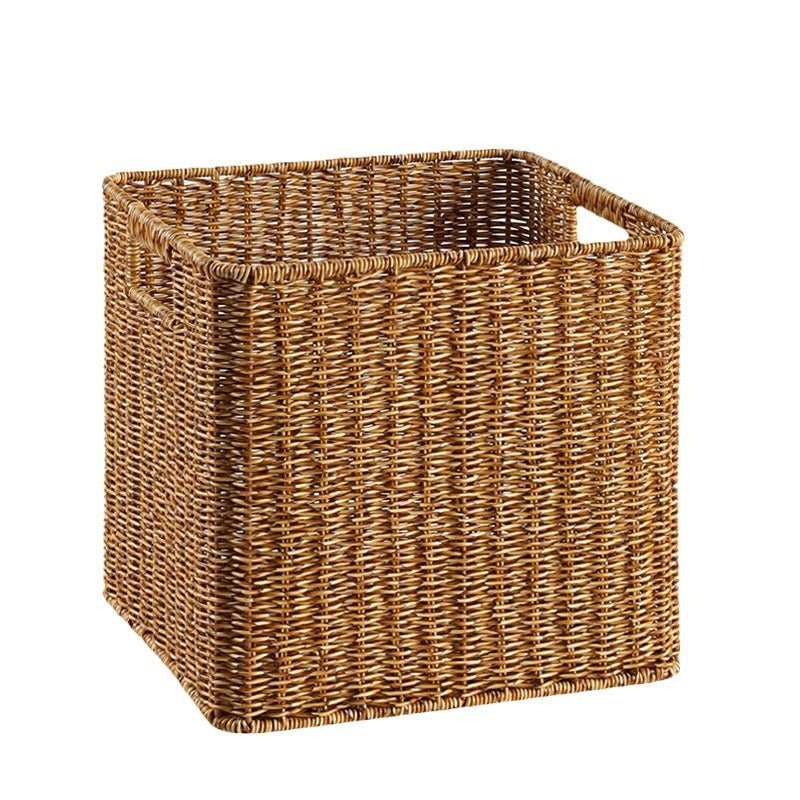 Unisex Rechteckiger Aufbewahrungskorb aus geflochtenem Rattan Karnz