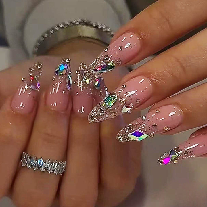 Stiletto-förmige Press-On-Nagelset mit Glitter-Akzent Karnz