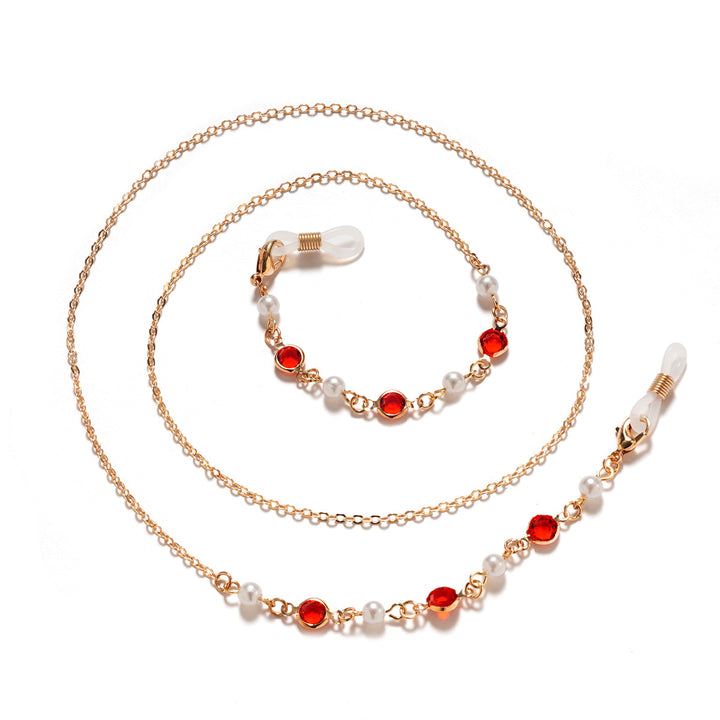 Elegante Perlen- und Amethyst-Brillenband Karnz