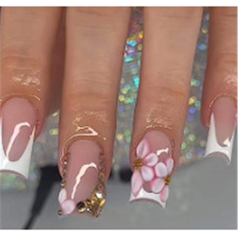 Künstlerisches Press-On-Nagelset mit Premium-Verzierungen Karnz
