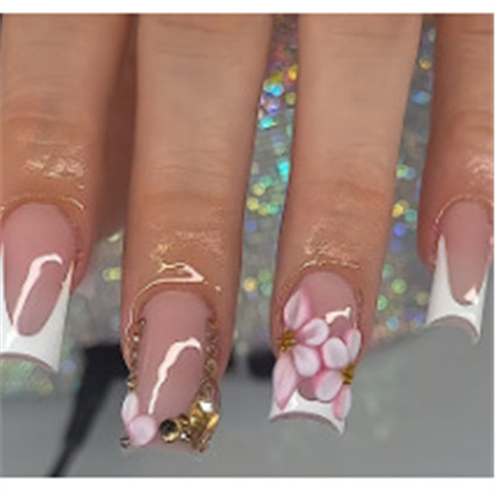 Künstlerisches Press-On-Nagelset mit Premium-Verzierungen Karnz