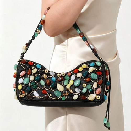 Artisanale Perlen Abend-Clutch
