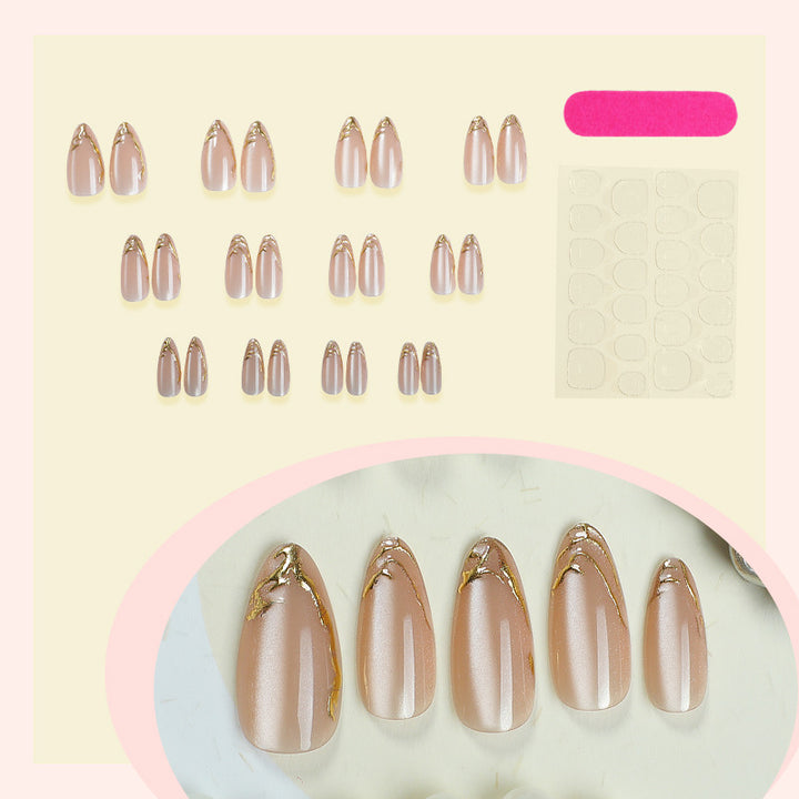 Elegantes Marmor-Effekt-Presse-Nagel-Set Karnz