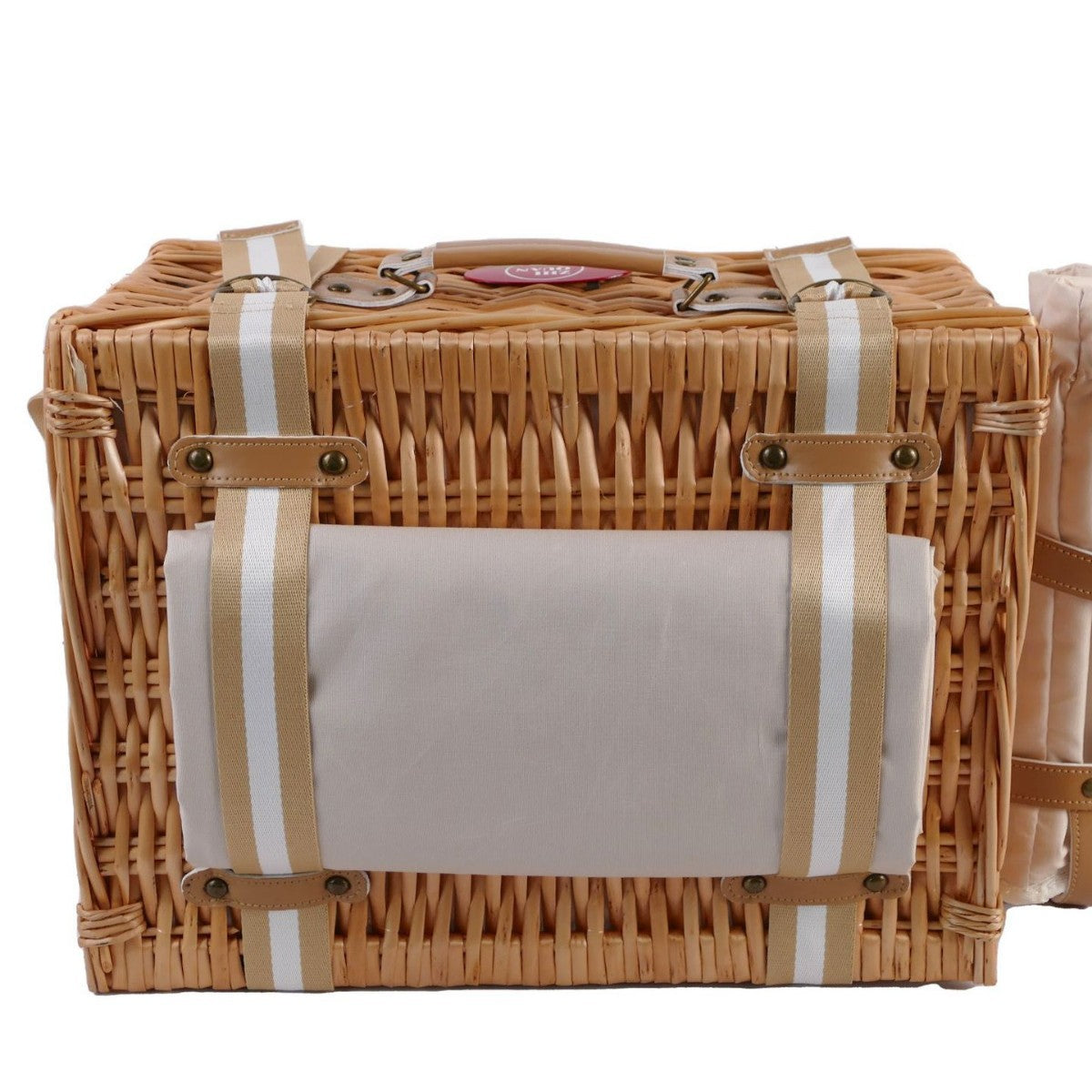 Damen Picknickkorb mit integriertem Geschirrset und stilvollem Leder-Detail Karnz
