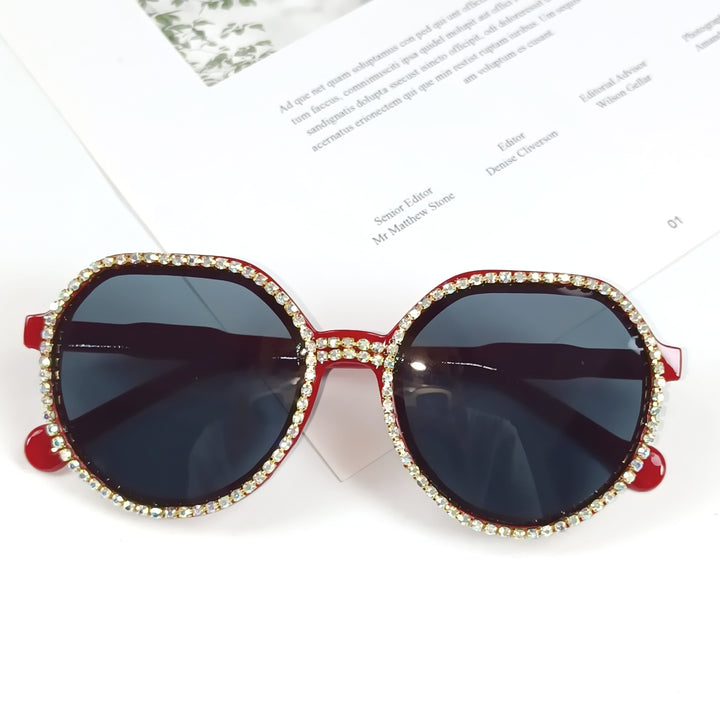 Damen Glitzernde Oversized Sonnenbrille Karnz