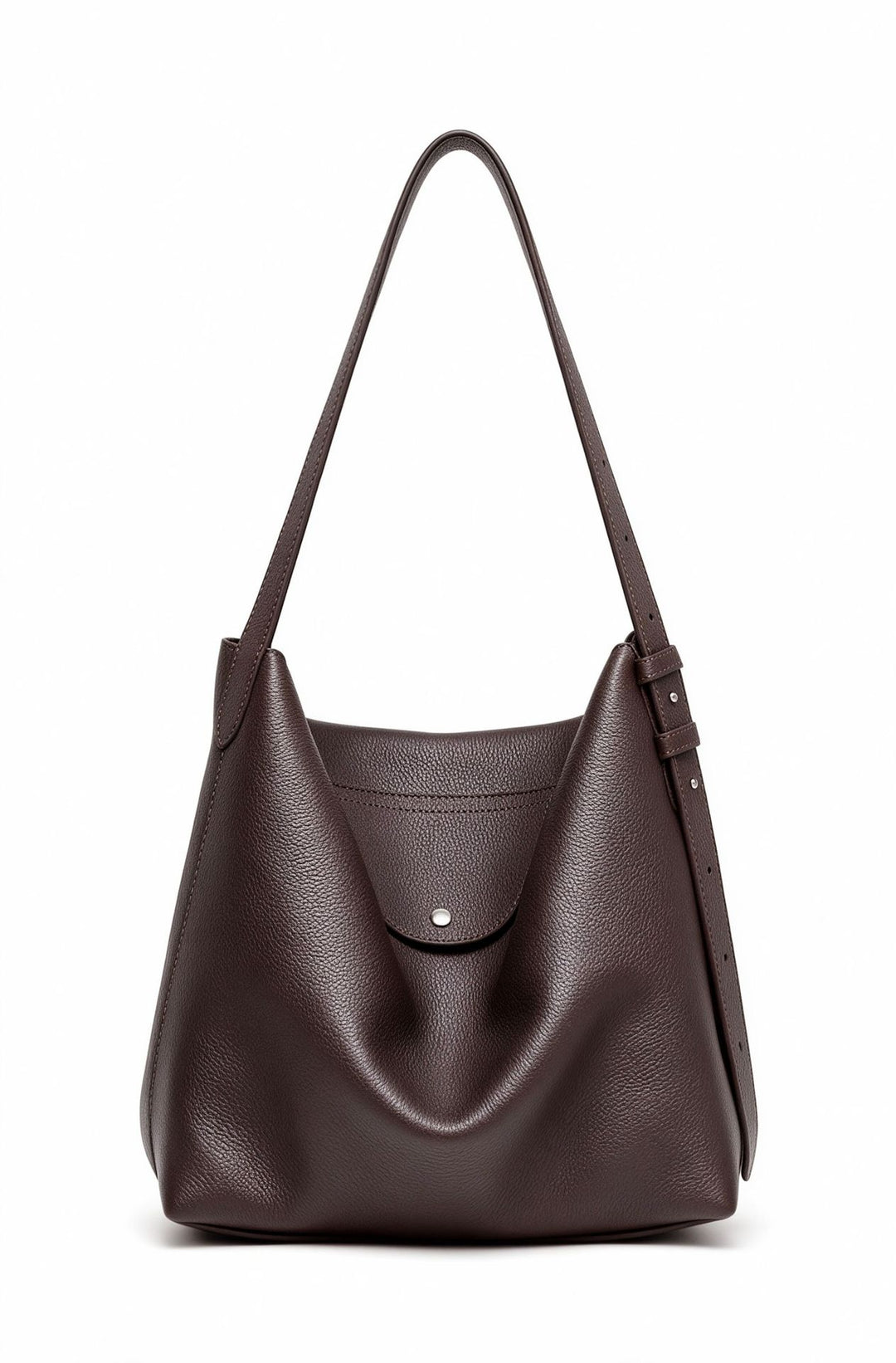 Skulpturale genoppte Leder-Optik Hobo Schultertasche mit verstellbarem Schnallenriemen