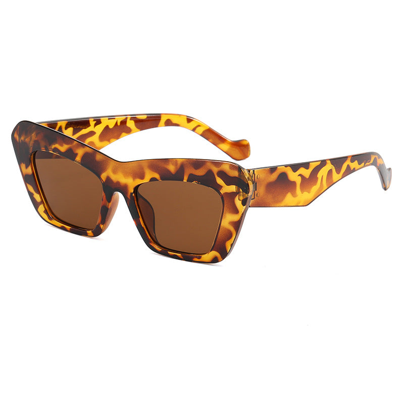 Damen modische Oversized-Sonnenbrille mit kantigem Rahmen Karnz