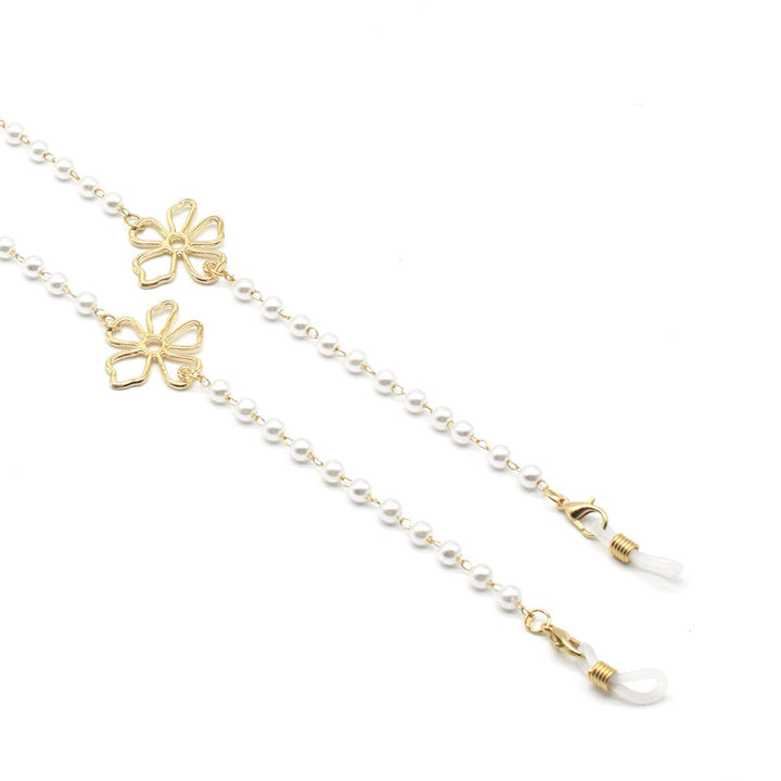 Perlenakzentuierter floraler Kettenbrillenhalter Karnz