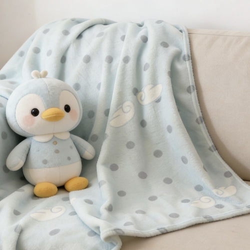 Weiche Fleece-Punkte-Decke