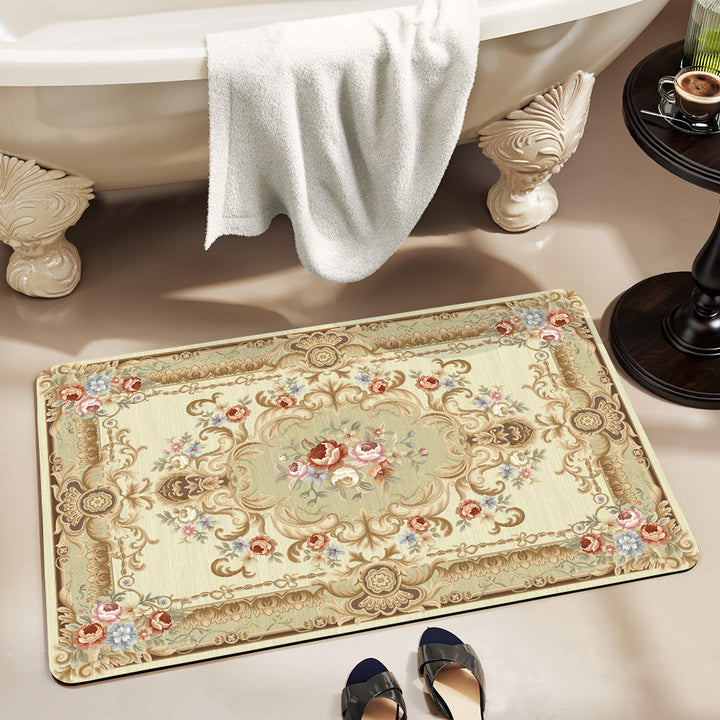 Elegante Vintage Blumen Badematte Karnz