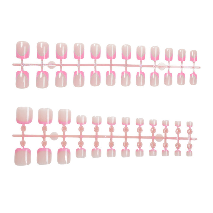 Premium French Tip Press-On Nails Set mit elegantem Verlauf-Design Karnz