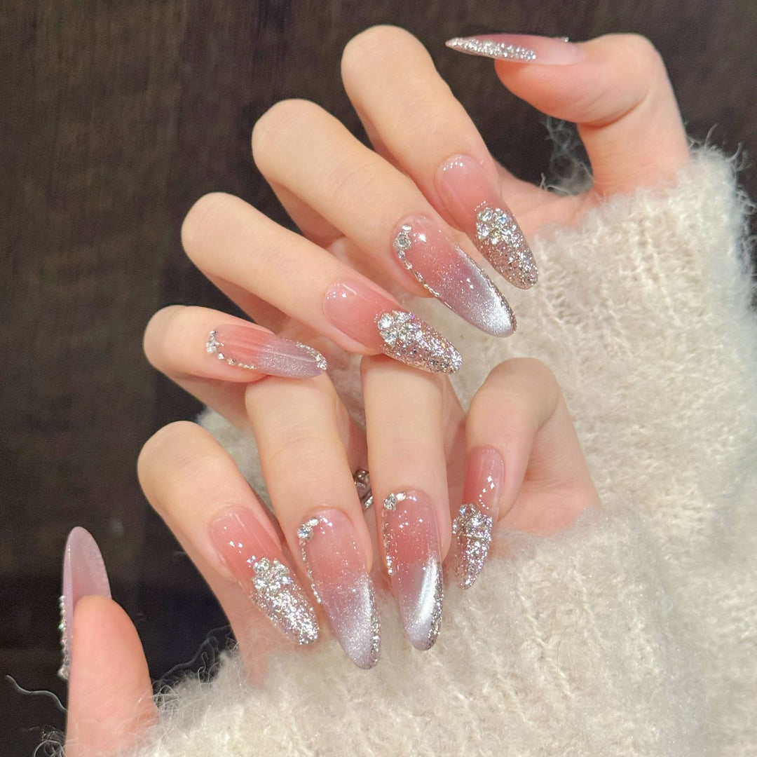 Glitzerndes Glitzer-Gradient Press-On-Nagelset