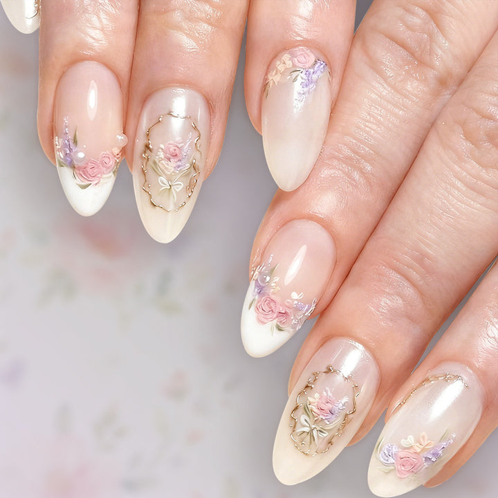 Floral Art Press-On Nail Set Karnz