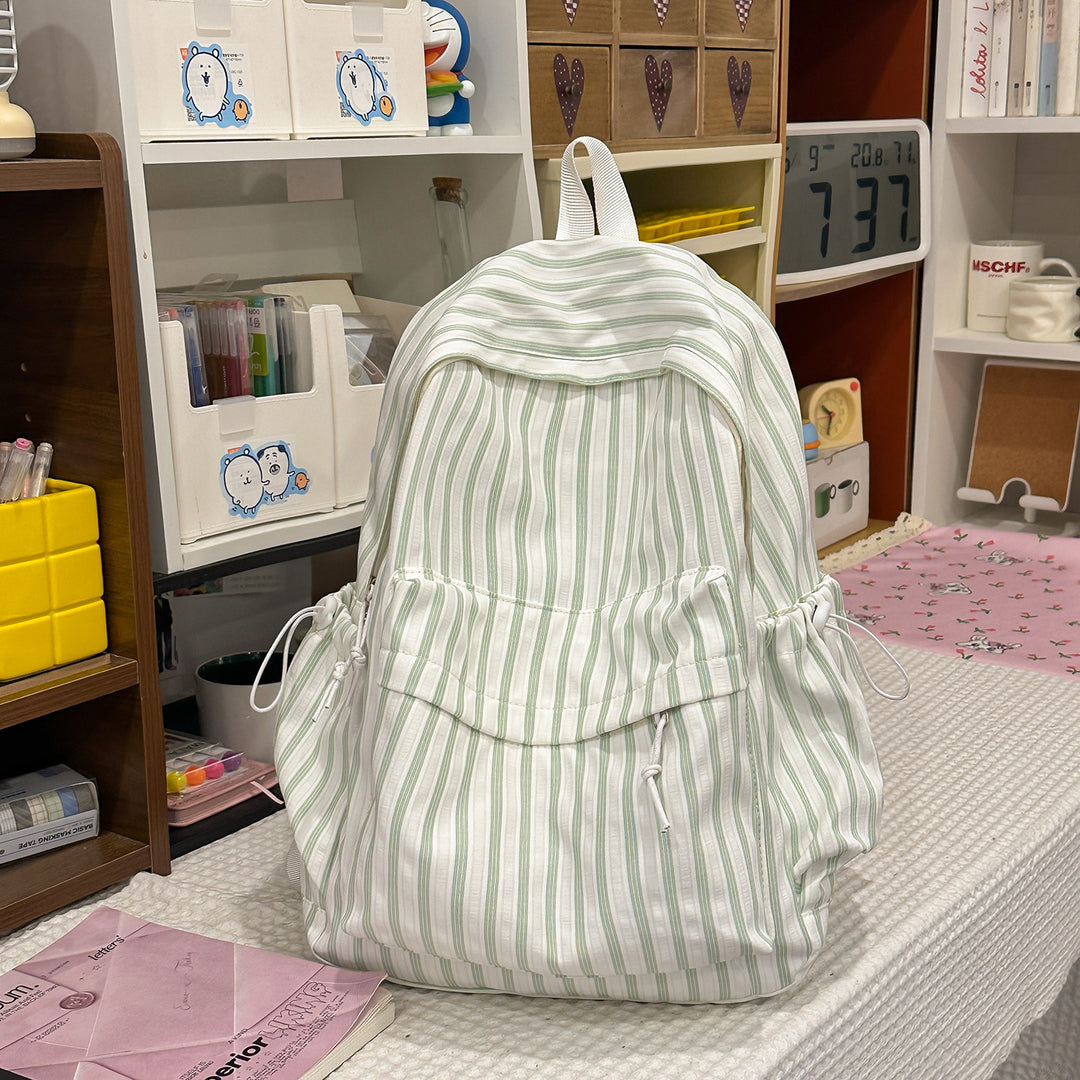 Chic Gestreifter Canvas Rucksack Karnz