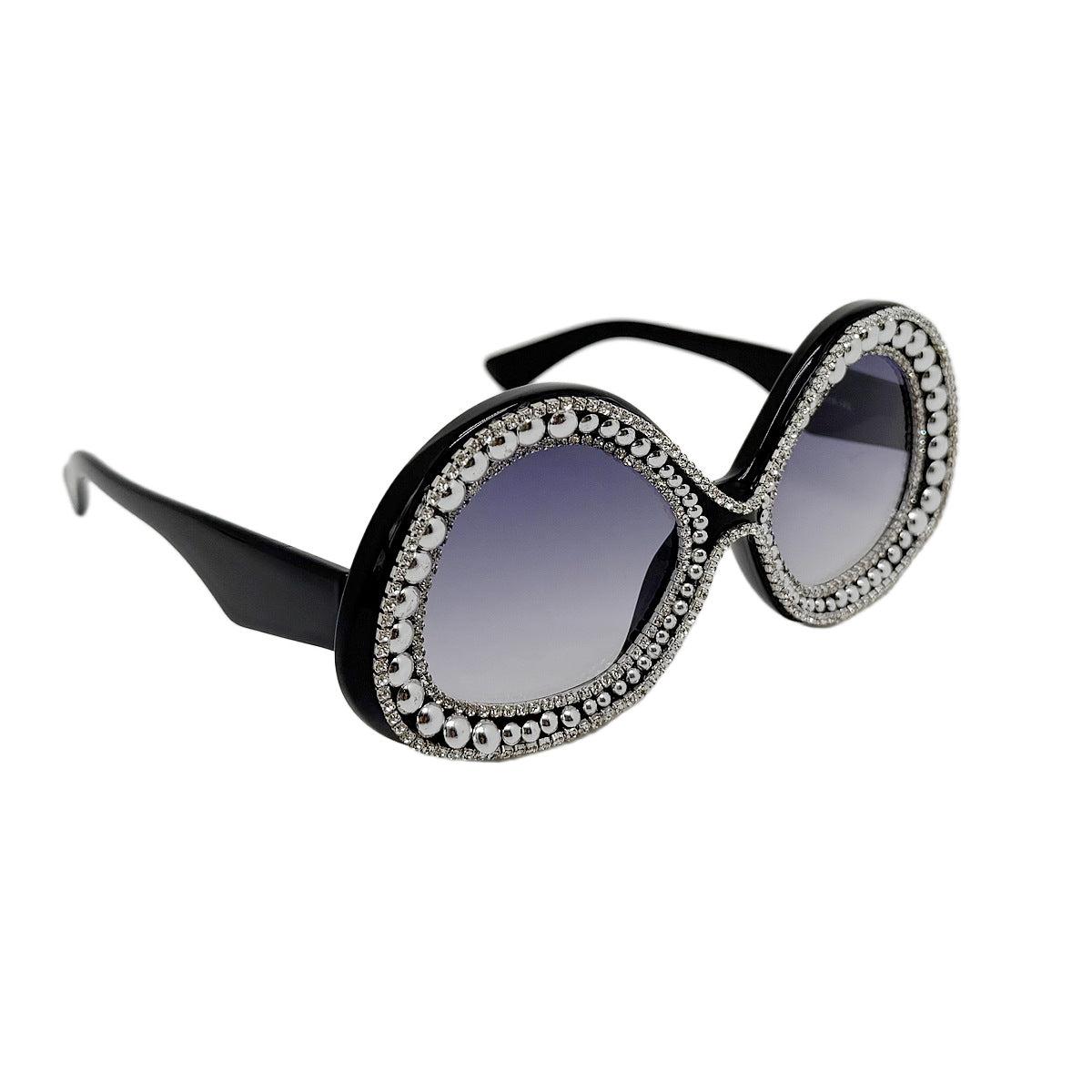 Damen Glamouröse Statement-Sonnenbrille mit funkelndem Kristallrahmen Karnz