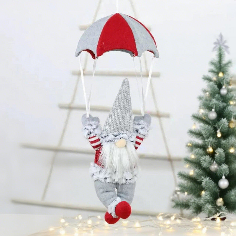 Dekorative Weihnachtsmann Figur mit Fallschirm Karnz