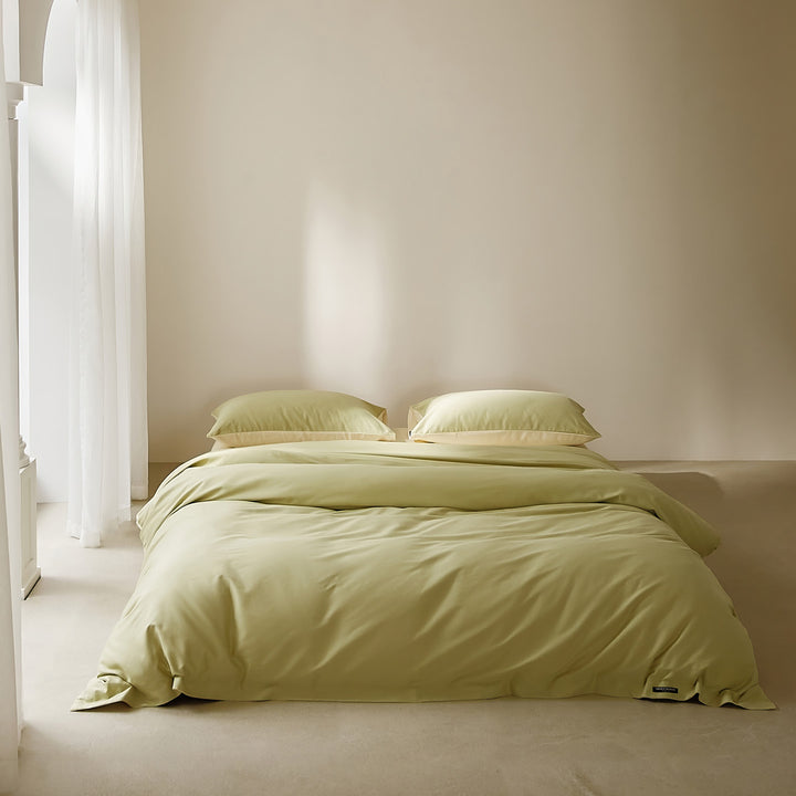 Baumwoll-Bettwäsche-Garnitur mit Satin-Finish und Reißverschluss