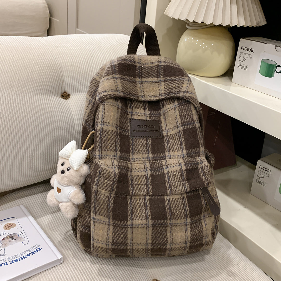 Gemütlicher Karomuster Rucksack Karnz