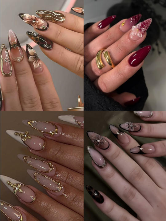 Kunstnagel Set mit eleganten Schleifen und Glamourösem Akzent Karnz