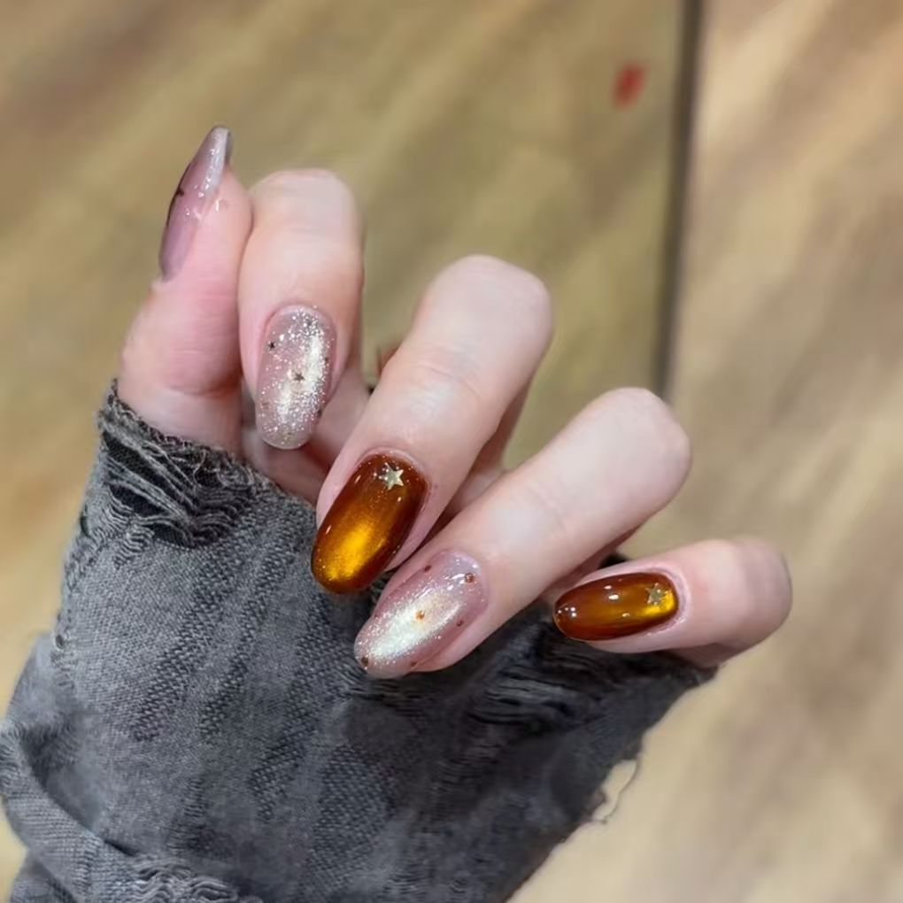 Glitzernde Ombré Nagel Kunst Extensions