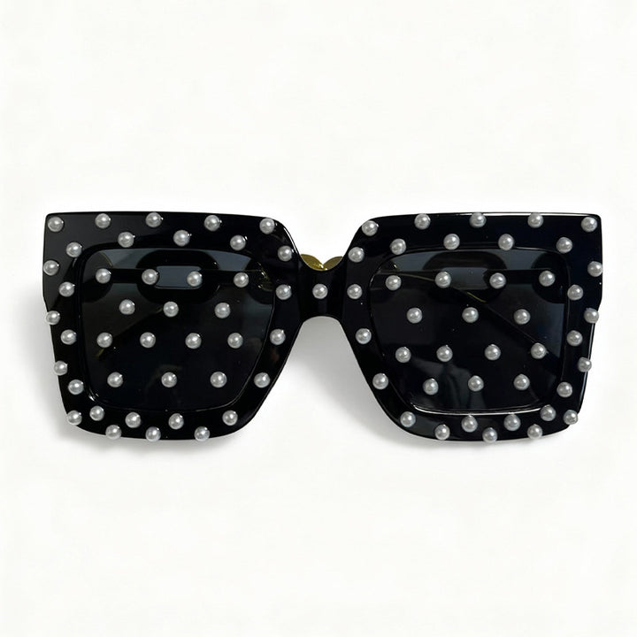Dekorative perlenbesetzte Katzenaugen-Sonnenbrille Karnz