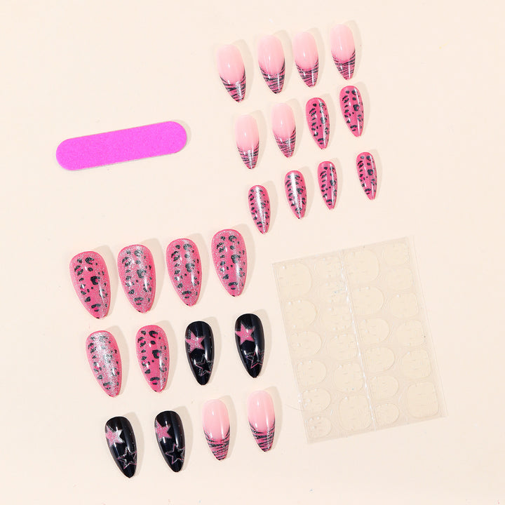 Künstlerisches Stiletto Nagelkunstset mit gemustertem Design Karnz