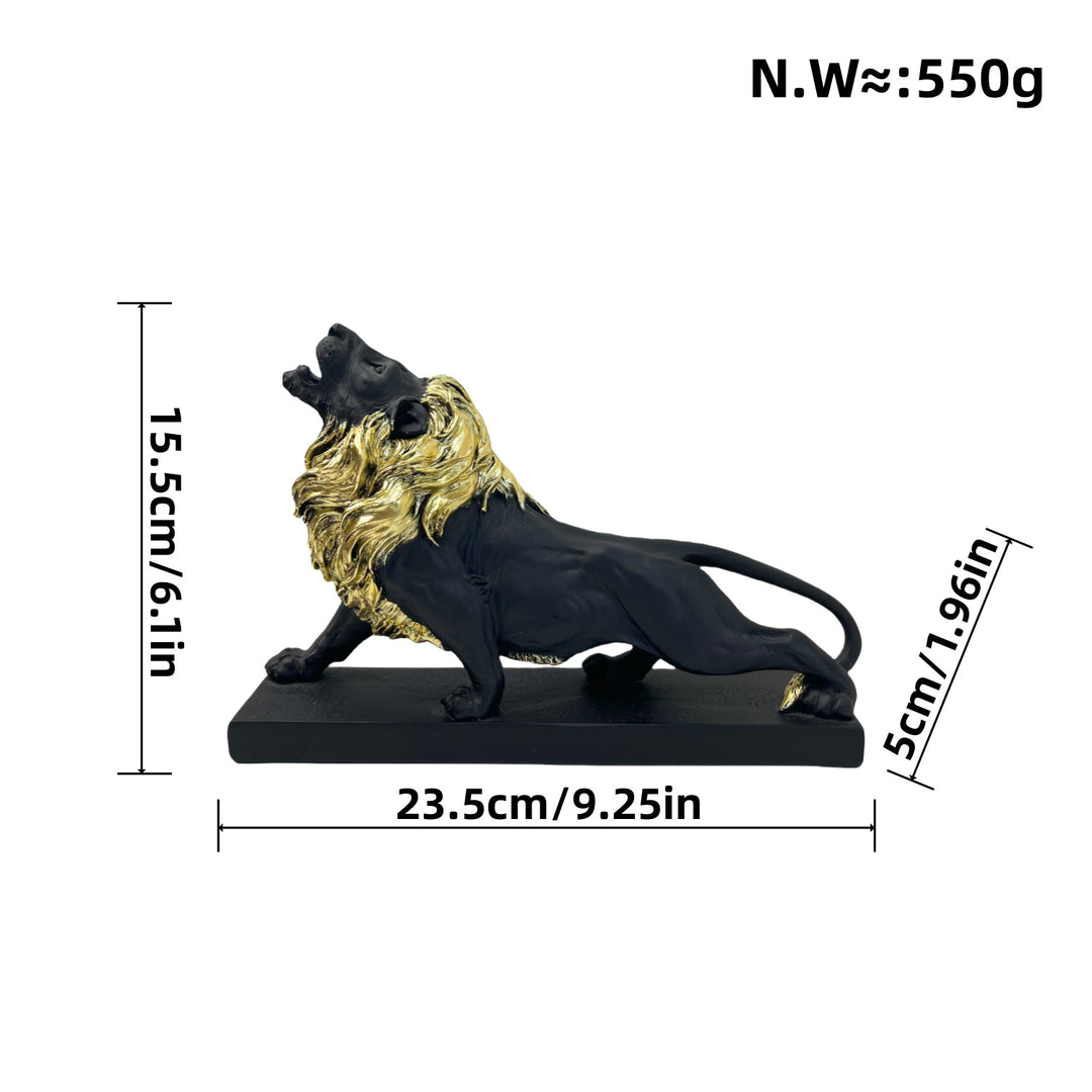 Dekorative Löwenfigur mit goldenen Details Karnz