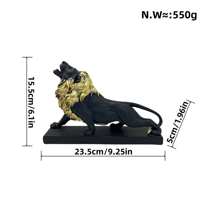 Dekorative Löwenfigur mit goldenen Details Karnz