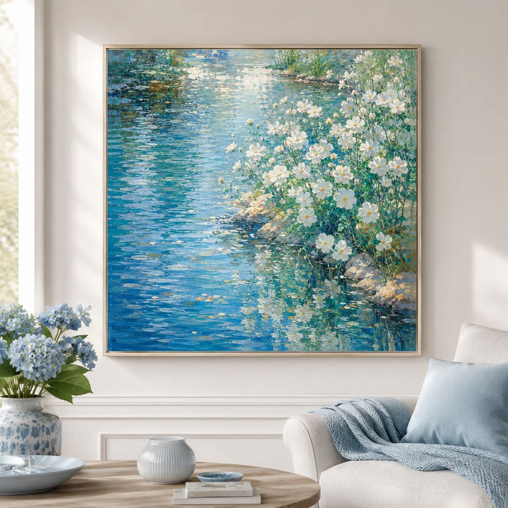3D Texturiertes Floral Leinwand-Kunstwerk