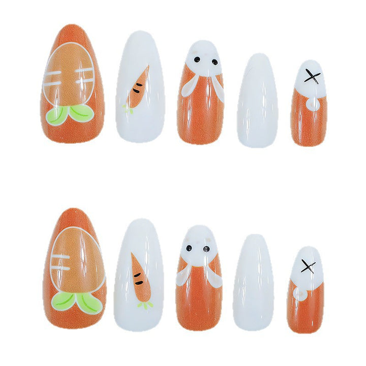 Süße Kaninchen- und Karotten-Nagelkunst Karnz