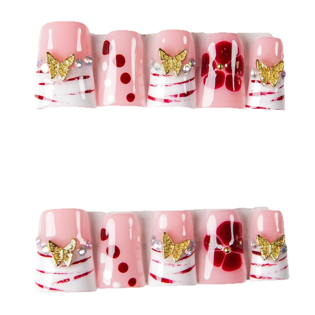 Künstlerisch gestaltetes Press-On-Nagelset