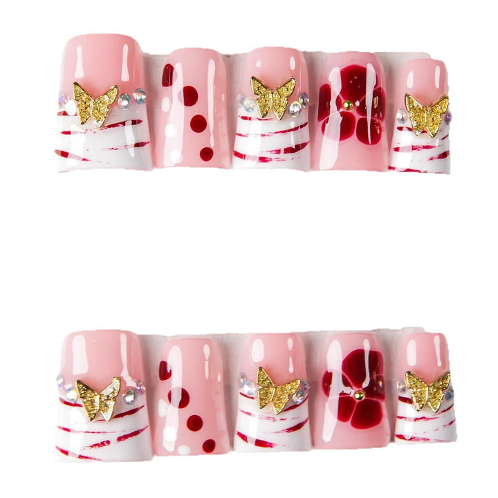 Künstlerisch gestaltetes Press-On-Nagelset
