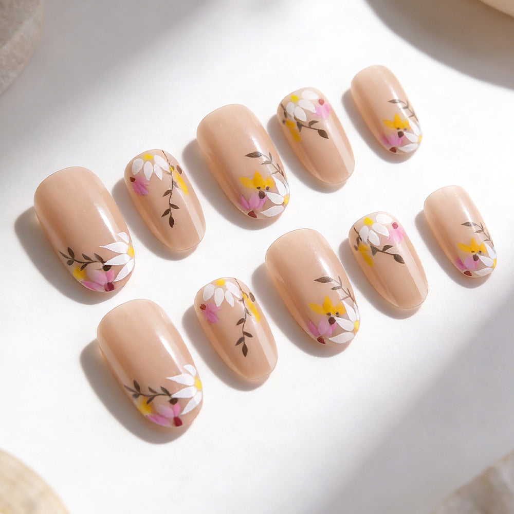 Floral Decorative Press-On Nail Set Karnz