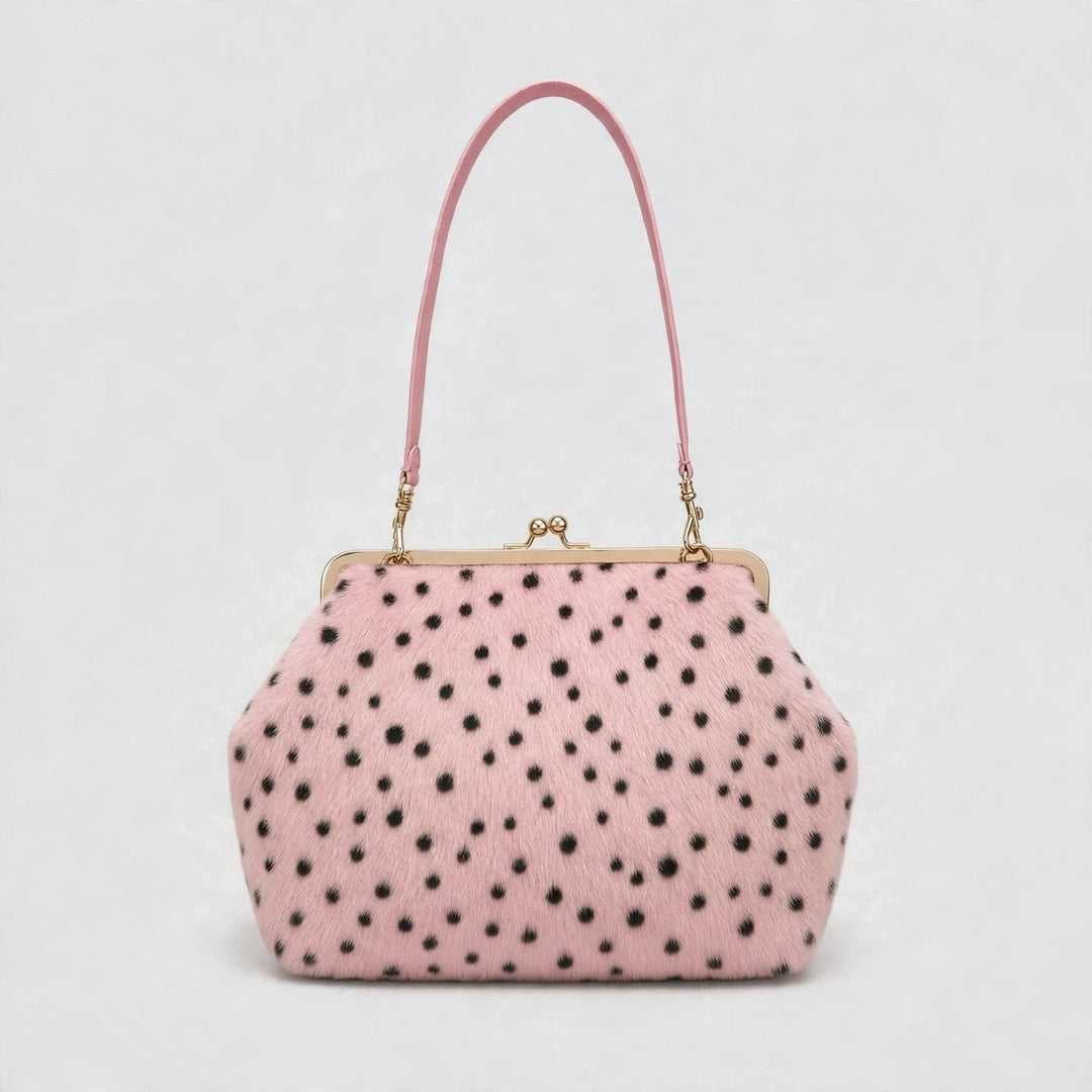 Polka Dot Fell Handtasche