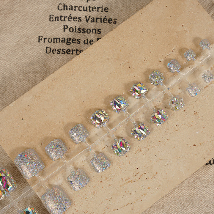 Glamourös mit Strass verziertes Druck-Nagelkunst-Set Karnz