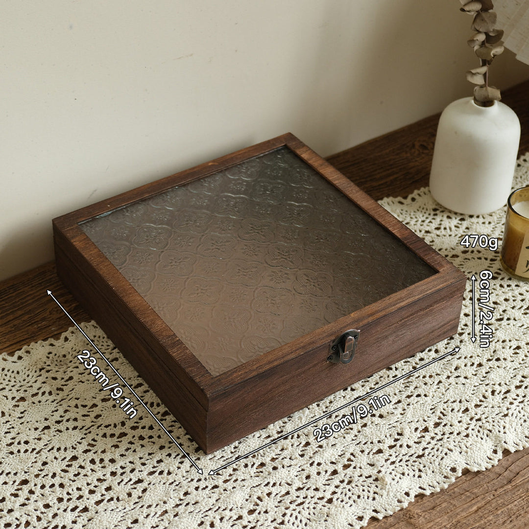 Vintage achteckige Holz-Schmuckbox