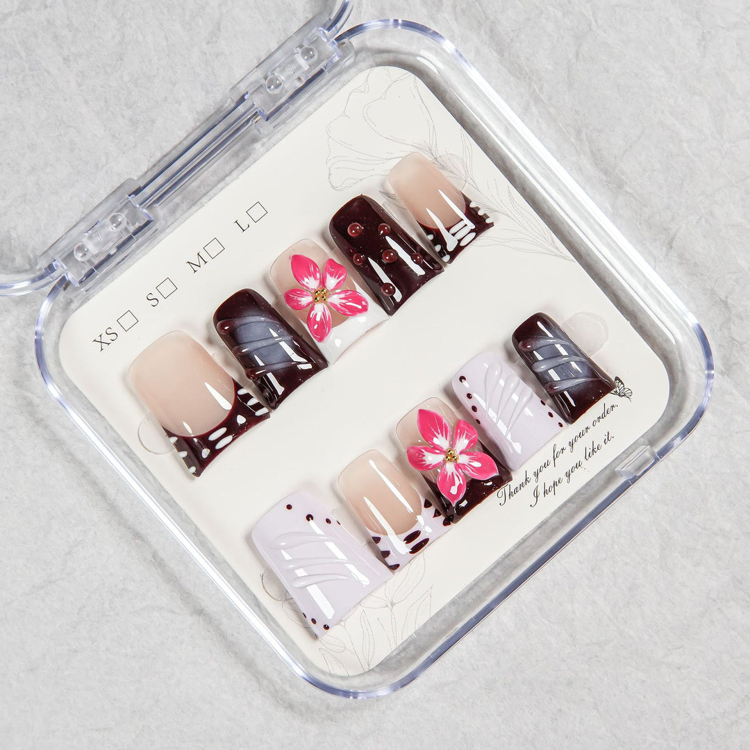 Blumenakzent Press-On Nagelset