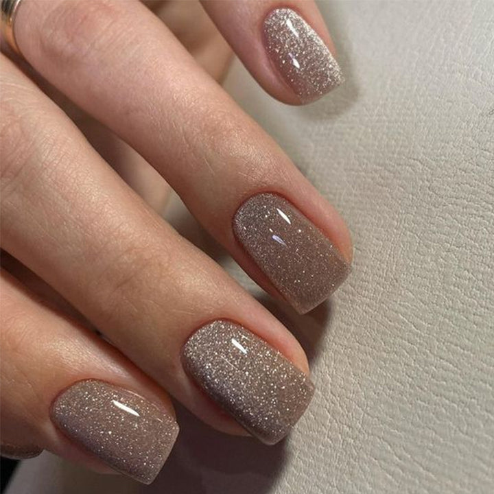 Glamouröse Glitzernde Press-On Nägel Karnz