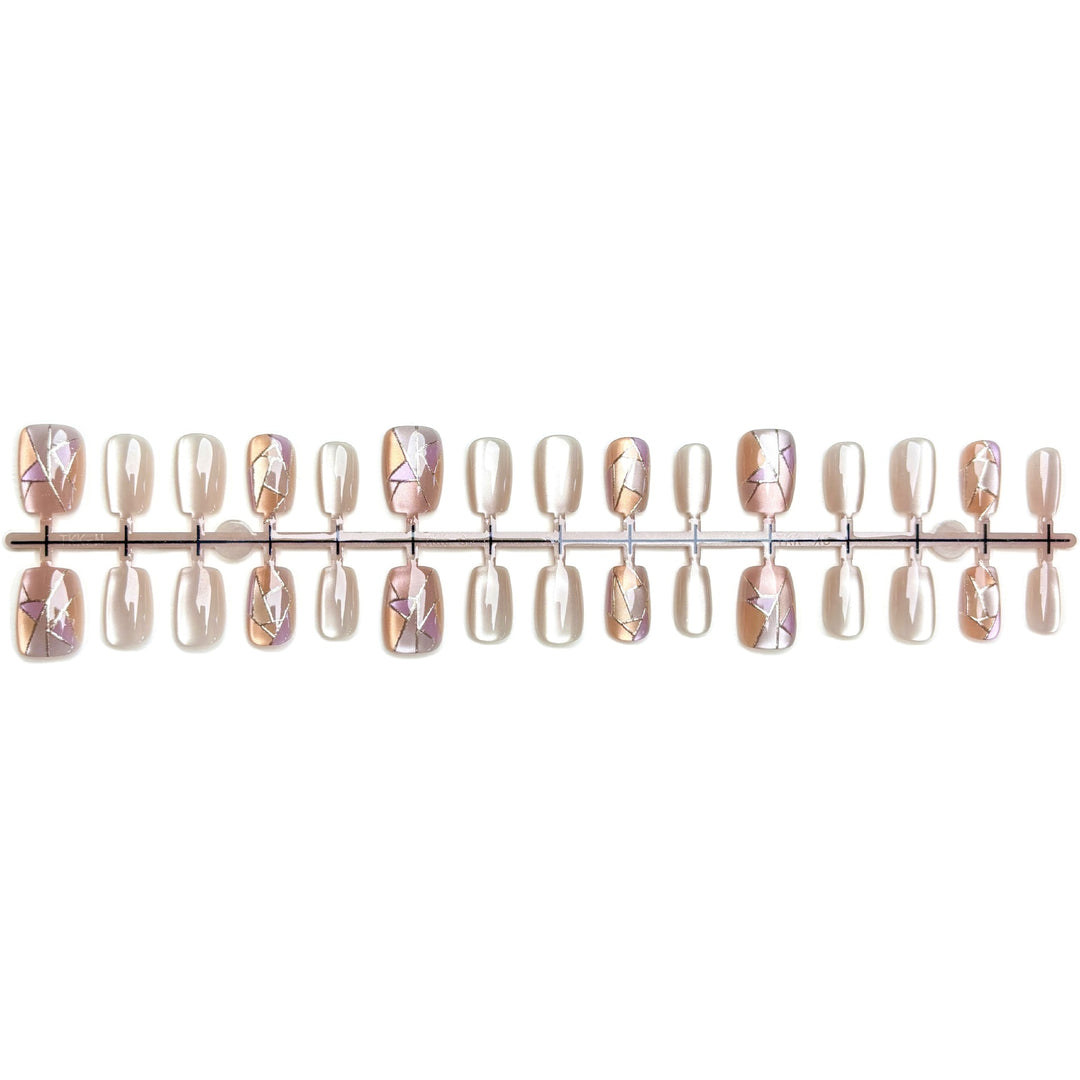 Geometrisches Design Press-On-Nagelset