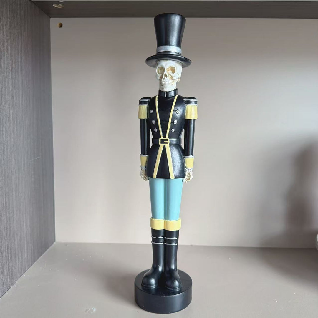 Dekorative Skelettfigur im Militär-Look Karnz