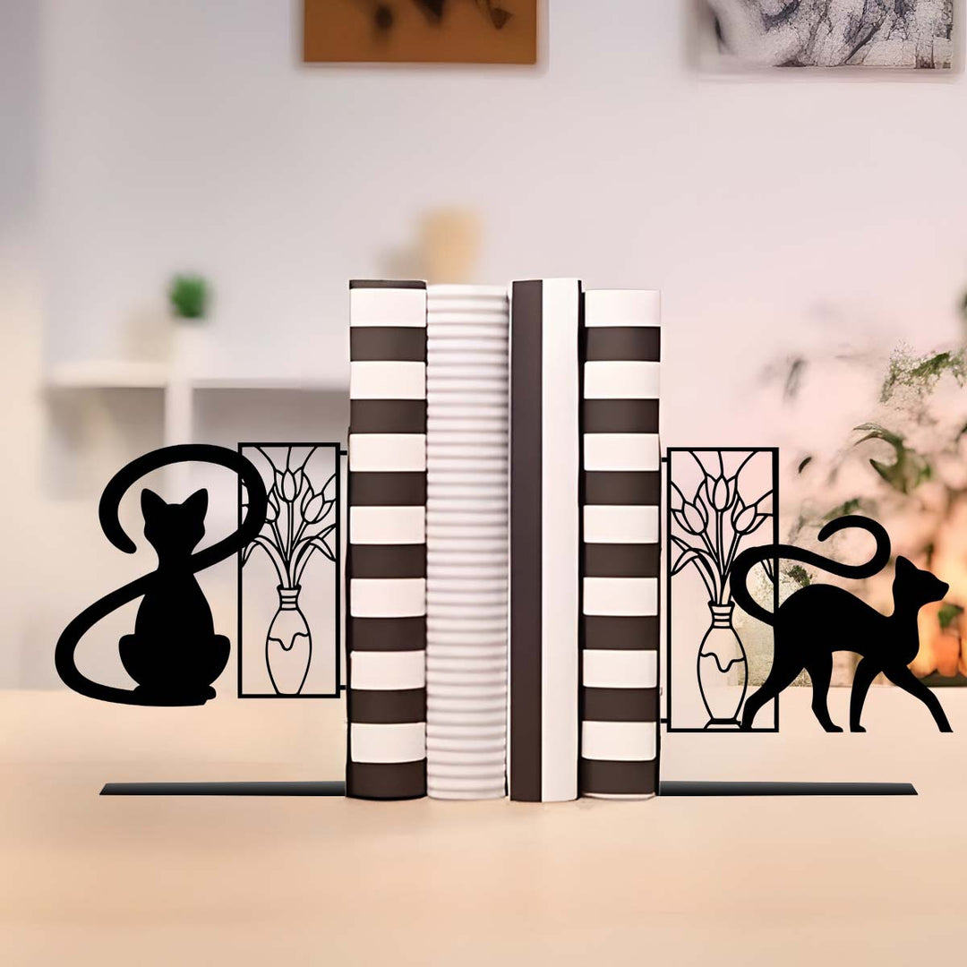 Künstlerische katzenmotivierte Buchendstücke