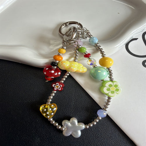 Bunte Perlen Charm Schlüsselanhänger Halter Karnz
