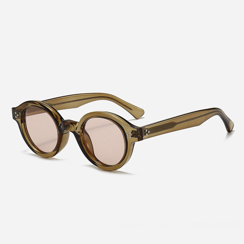 Damen Modische Rund-Sonnenbrille mit stilvollen Akzenten Karnz