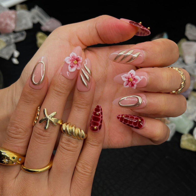 Tierisch inspiriertes Press-On-Nagelkunst-Set Karnz