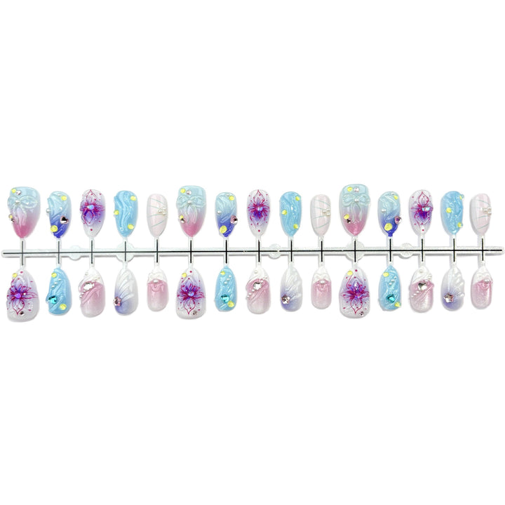 Künstlerisches Blumen-Design Press-On Nagelset